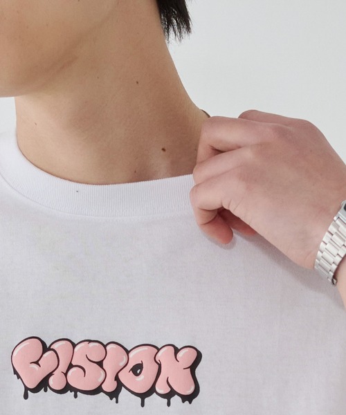 WEGO（ウィゴー）の「WEGO/【26年春夏新作】別注VISIONグラフィックT（Tシャツ/カットソー・メンズ・ホワイト/ブラック・LARGE/MEDIUM）」の7枚目の写真