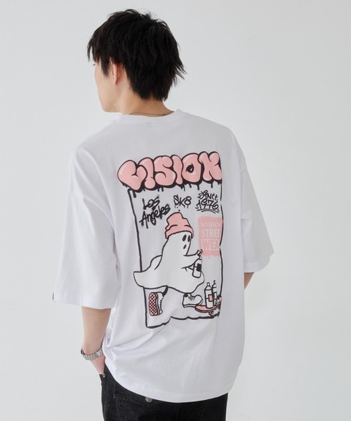 WEGO（ウィゴー）の「WEGO/【26年春夏新作】別注VISIONグラフィックT（Tシャツ/カットソー・メンズ・ホワイト/ブラック・LARGE/MEDIUM）」の12枚目の写真