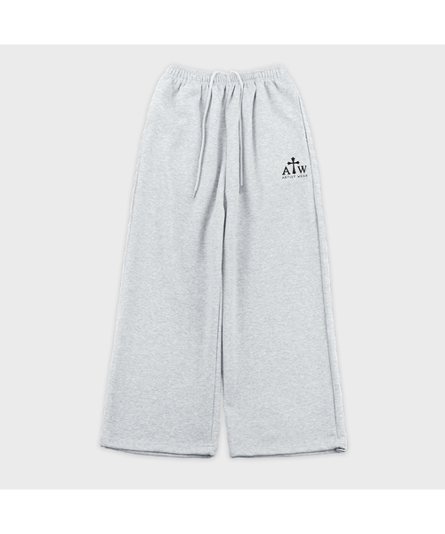 ARTISTWEAR（アーティストウェア）の「[ATW] ライズ ルーズ ワイドパンツ - 2カラー（スウェットパンツ・レディース・ブラック/グレー・LARGE/X-LARGE/XX-LARGE/SMALL/MEDIUM）」の2枚目の写真