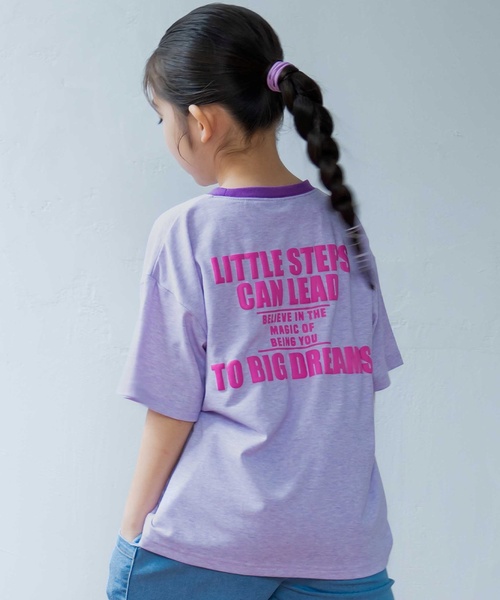and D. petit main(アンドディープティマイン)の「アソート発砲プリントリンガーワイド半袖Tシャツ(Tシャツ/カットソー・キッズ・オートミール/パープル/ライトブルー/ライトグリーン・110cm/120cm/130cm/100cm/140cm/90cm)」の4枚目の写真