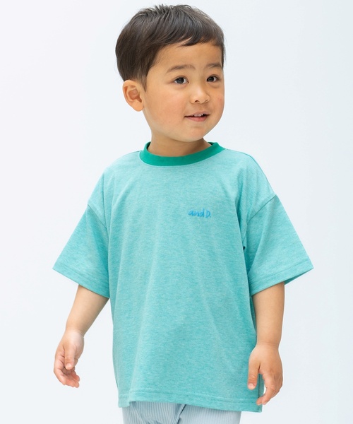 and D. petit main(アンドディープティマイン)の「アソート発砲プリントリンガーワイド半袖Tシャツ(Tシャツ/カットソー・キッズ・オートミール/パープル/ライトブルー/ライトグリーン・110cm/120cm/130cm/100cm/140cm/90cm)」の2枚目の写真