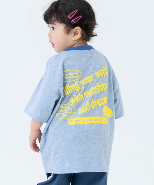 and D. petit main(アンドディープティマイン)の「アソート発砲プリントリンガーワイド半袖Tシャツ(Tシャツ/カットソー・キッズ・オートミール/パープル/ライトブルー/ライトグリーン・110cm/120cm/130cm/100cm/140cm/90cm)」の3枚目の写真