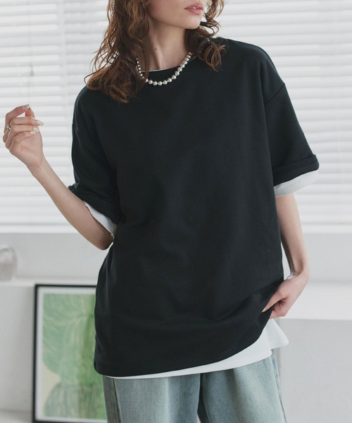 ad thie(アドティエ)の「ベーシック オーバーサイズ Tシャツ(Tシャツ/カットソー・レディース・チャコール/オートミール/オフホワイト/ブラック・FREE)」の13枚目の写真