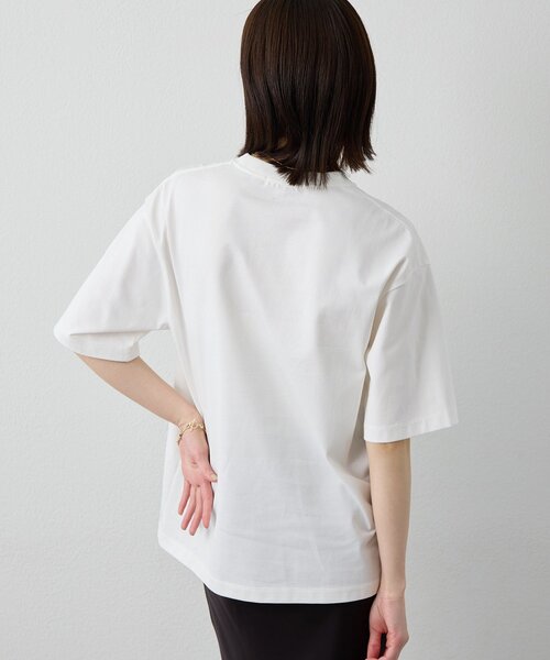 Drawing Numbers(ドローイング ナンバーズ)の「【Drawing Numbers】ハイツイストプレーンTシャツ(Tシャツ/カットソー・レディース・ブラック/ホワイト・38/40)」の6枚目の写真