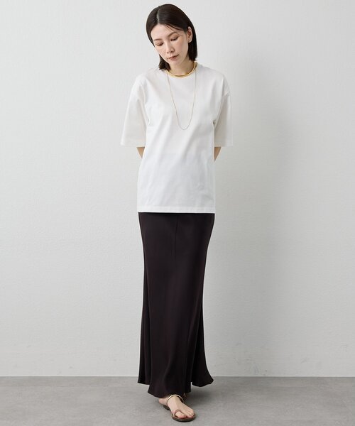 Drawing Numbers(ドローイング ナンバーズ)の「【Drawing Numbers】ハイツイストプレーンTシャツ(Tシャツ/カットソー・レディース・ブラック/ホワイト・38/40)」の8枚目の写真
