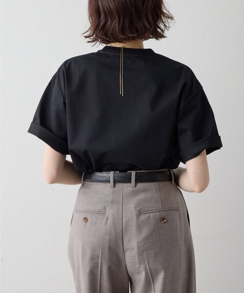 Drawing Numbers(ドローイング ナンバーズ)の「【Drawing Numbers】ハイツイストプレーンTシャツ(Tシャツ/カットソー・レディース・ブラック/ホワイト・38/40)」の13枚目の写真