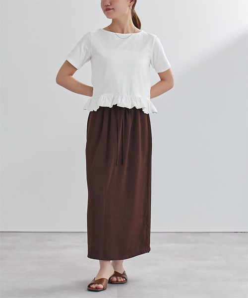 UR'S(ユアーズ)の「チビバルーン半袖トップス(Tシャツ/カットソー・レディース・ホワイト系その他/オフホワイト/ブラック・L/M)」の4枚目の写真