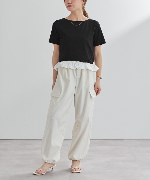 UR'S(ユアーズ)の「チビバルーン半袖トップス(Tシャツ/カットソー・レディース・ホワイト系その他/オフホワイト/ブラック・L/M)」の11枚目の写真