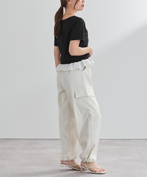 UR'S(ユアーズ)の「チビバルーン半袖トップス(Tシャツ/カットソー・レディース・ホワイト系その他/オフホワイト/ブラック・L/M)」の12枚目の写真