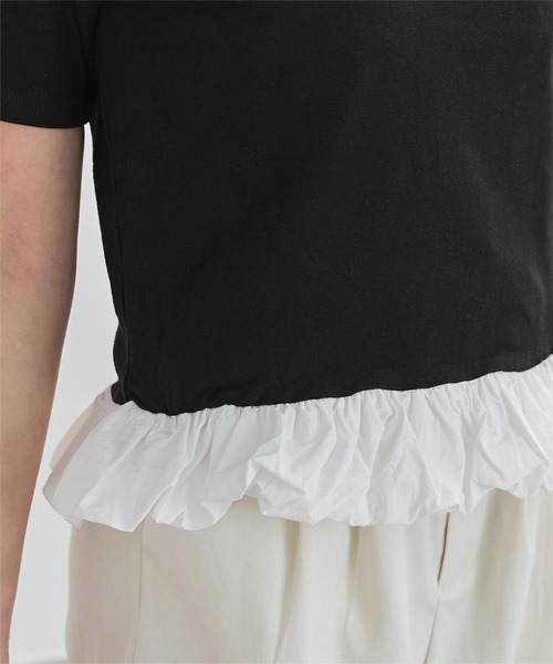 UR'S(ユアーズ)の「チビバルーン半袖トップス(Tシャツ/カットソー・レディース・ホワイト系その他/オフホワイト/ブラック・L/M)」の14枚目の写真
