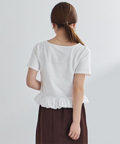 UR'S(ユアーズ)の「チビバルーン半袖トップス(Tシャツ/カットソー・レディース・ホワイト系その他/オフホワイト/ブラック・L/M)」の9枚目の写真