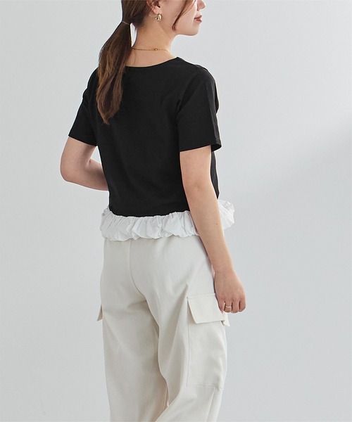 UR'S(ユアーズ)の「チビバルーン半袖トップス(Tシャツ/カットソー・レディース・ホワイト系その他/オフホワイト/ブラック・L/M)」の17枚目の写真