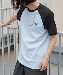 adidas/アディダス 3-STRIPS TEE ラグランスリーブ スリーストライプスTシャツ ライン リンガー 配色 秋 秋服 2026年秋冬