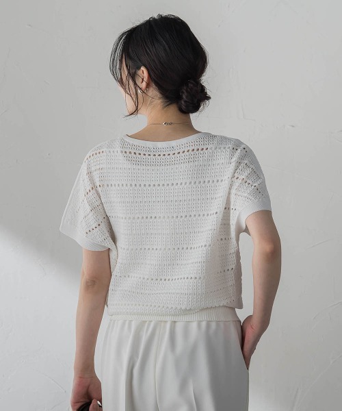 LAUTREAMONT(ロートレアモン)の「レース柄ニット(ニット/セーター・レディース・ベージュ/ブルー/ホワイト・9号)」の18枚目の写真