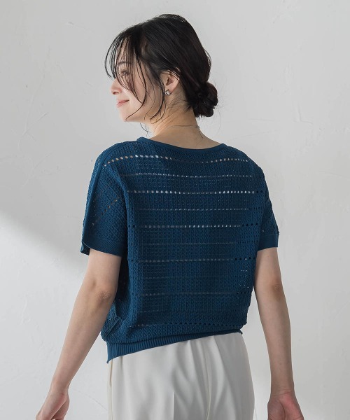 LAUTREAMONT(ロートレアモン)の「レース柄ニット(ニット/セーター・レディース・ベージュ/ブルー/ホワイト・9号)」の11枚目の写真