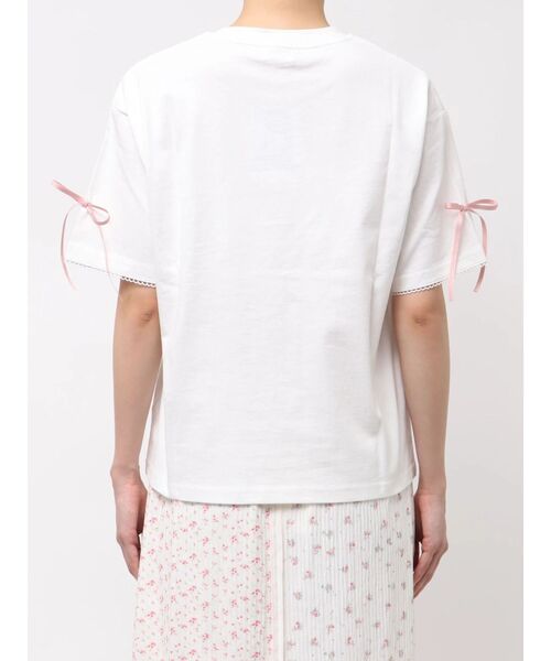 merry jenny(メリージェニー)の「『WICKED』Ribbon Tee(Tシャツ/カットソー・レディース・チャコールグレー/オフホワイト・FREE)」の5枚目の写真
