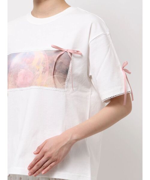 merry jenny(メリージェニー)の「『WICKED』Ribbon Tee(Tシャツ/カットソー・レディース・チャコールグレー/オフホワイト・FREE)」の7枚目の写真