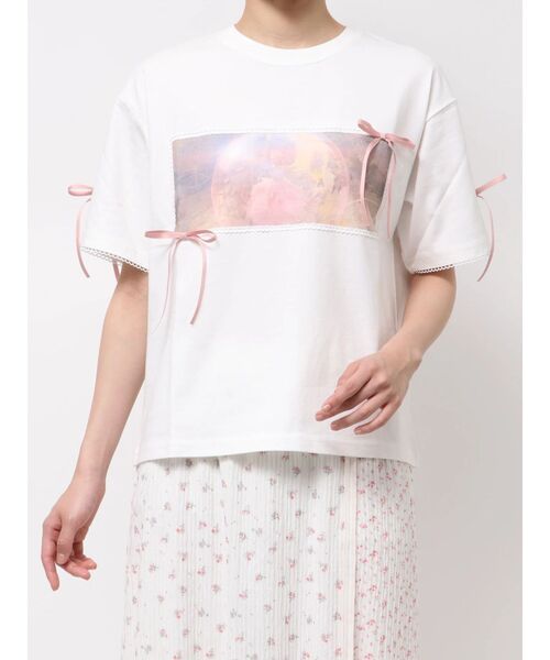 merry jenny(メリージェニー)の「『WICKED』Ribbon Tee(Tシャツ/カットソー・レディース・チャコールグレー/オフホワイト・FREE)」の13枚目の写真
