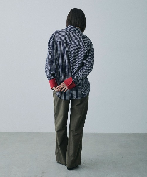 Clum(クルム)の「check loose shirt / チェックルーズシャツ(シャツ/ブラウス・レディース・ブラック×ホワイト・MEDIUM/SMALL)」の15枚目の写真