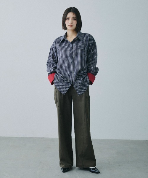 Clum(クルム)の「check loose shirt / チェックルーズシャツ(シャツ/ブラウス・レディース・ブラック×ホワイト・MEDIUM/SMALL)」の17枚目の写真