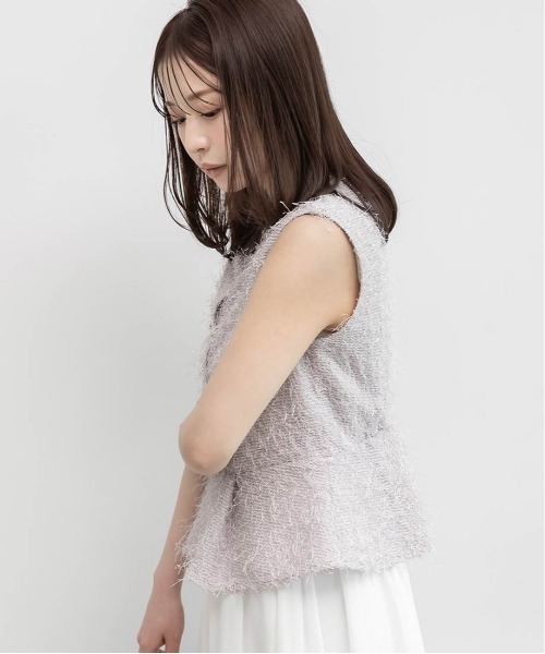 RANDA(ランダ)の「シャギートップス&シアーフレアスカートセット(ワンピース・レディース・クリーム/ブラウン/パープル・1/0)」の5枚目の写真