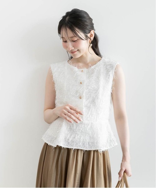 RANDA(ランダ)の「シャギートップス&シアーフレアスカートセット(ワンピース・レディース・クリーム/ブラウン/パープル・1/0)」の10枚目の写真
