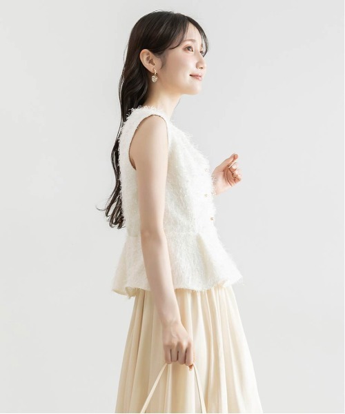 RANDA(ランダ)の「シャギートップス&シアーフレアスカートセット(ワンピース・レディース・クリーム/ブラウン/パープル・1/0)」の18枚目の写真