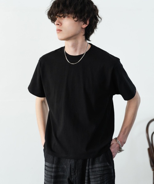 Rocky Monroe(ロッキーモンロー)の「ケミカル加工 ショート丈 短丈 クロップド 半袖コットンクルーネックTシャツ(Tシャツ/カットソー・メンズ・ホワイト/ブラック系/ブラック・M/L/XL)」の13枚目の写真