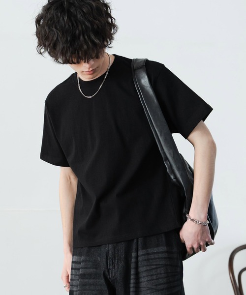Rocky Monroe(ロッキーモンロー)の「ケミカル加工 ショート丈 短丈 クロップド 半袖コットンクルーネックTシャツ(Tシャツ/カットソー・メンズ・ホワイト/ブラック系/ブラック・M/L/XL)」の14枚目の写真