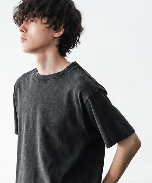 Rocky Monroe(ロッキーモンロー)の「ケミカル加工 ショート丈 短丈 クロップド 半袖コットンクルーネックTシャツ(Tシャツ/カットソー・メンズ・ホワイト/ブラック系/ブラック・M/L/XL)」の21枚目の写真