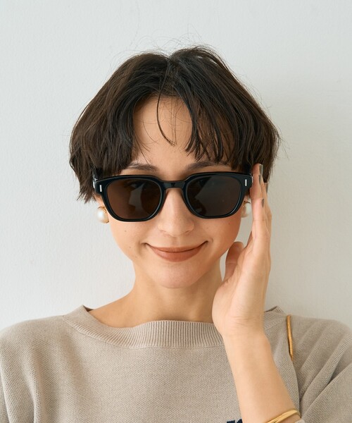 Rouge vif（ルージュヴィフ）の「【SEESON／シーズン】THE PAPER KNIFE 01 SUNGLASSES スクエアフレームサングラス（サングラス・レディース・ブラック・フリー）」の2枚目の写真