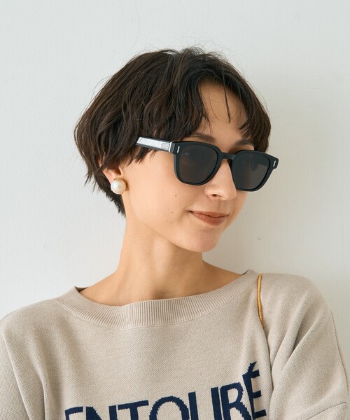 Rouge vif（ルージュヴィフ）の「【SEESON／シーズン】THE PAPER KNIFE 01 SUNGLASSES スクエアフレームサングラス（サングラス・レディース・ブラック・フリー）」の3枚目の写真