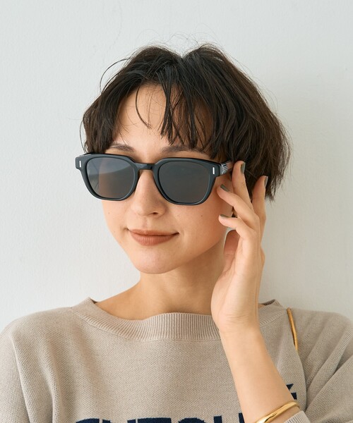 Rouge vif（ルージュヴィフ）の「【SEESON／シーズン】THE PAPER KNIFE 01 SUNGLASSES スクエアフレームサングラス（サングラス・レディース・ブラック・フリー）」の4枚目の写真