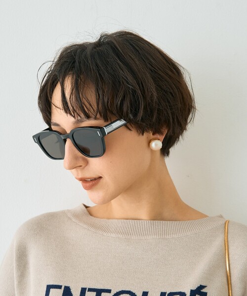 Rouge vif（ルージュヴィフ）の「【SEESON／シーズン】THE PAPER KNIFE 01 SUNGLASSES スクエアフレームサングラス（サングラス・レディース・ブラック・フリー）」の5枚目の写真