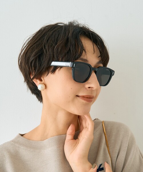 Rouge vif（ルージュヴィフ）の「【SEESON／シーズン】THE PAPER KNIFE 01 SUNGLASSES スクエアフレームサングラス（サングラス・レディース・ブラック・フリー）」の6枚目の写真