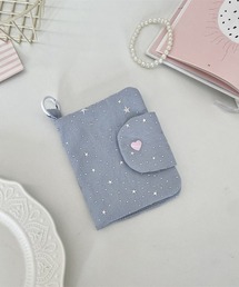 pyornim | 【カラビナ付き】星柄ラメ マルチ お財布ポーチ コインケース アクセサリー収納 コスメポーチ ミニ財布 カードケース(財布)