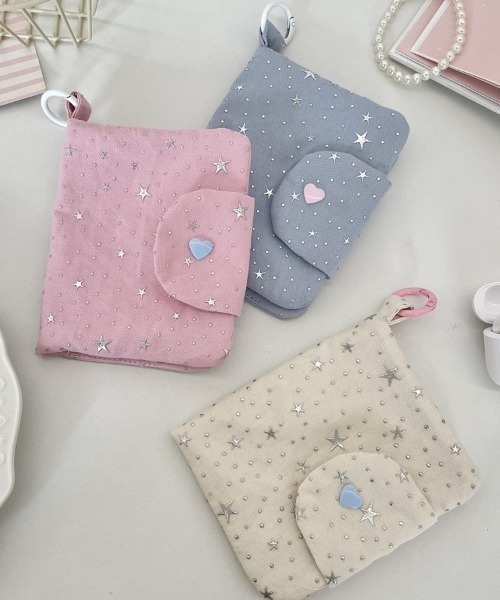 pyornim(ピョルニム)の「【カラビナ付き】星柄ラメ マルチ お財布ポーチ コインケース アクセサリー収納 コスメポーチ ミニ財布 カードケース(財布・レディース・ブルー/ホワイト/ピンク・F)」の18枚目の写真