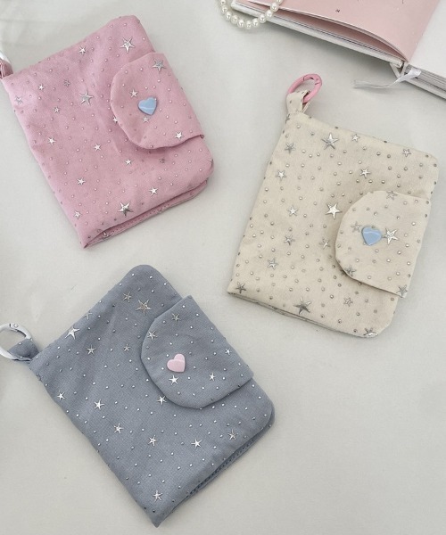 pyornim(ピョルニム)の「【カラビナ付き】星柄ラメ マルチ お財布ポーチ コインケース アクセサリー収納 コスメポーチ ミニ財布 カードケース(財布・レディース・ブルー/ホワイト/ピンク・F)」の15枚目の写真