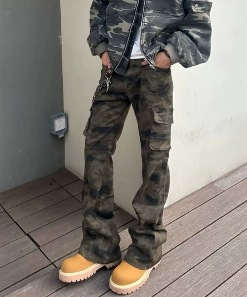 link lot(リンクロット)の「カモフラ総柄カーゴパンツ(カーゴパンツ・メンズ・ブラック/カモフラージュ・L/M)」の8枚目の写真