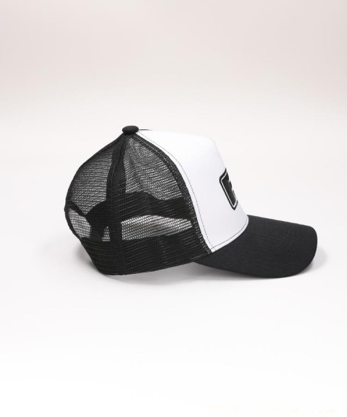 BACK NUMBER(バックナンバー)の「【BACK NUMBER】メッシュトラッカーキャップ (帽子 / ロゴワッペン / アメカジ / 夏用 / 通気性 / 涼感 / スナップバック / 軽量 / アウトドア / メンズ)(キャップ・メンズ・ホワイト/ブラック・フリー)」の5枚目の写真