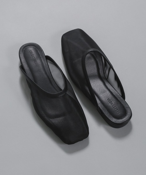 select MOCA Et(セレクトモカエト)の「【Et】Square-toe Mesh slip-ons(スリッポン・レディース・ブラック・LARGE/MEDIUM/SMALL/X-LARGE)」の1枚目の写真