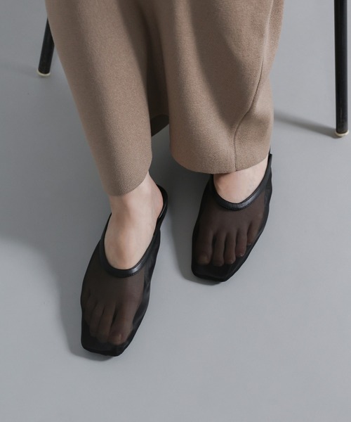 select MOCA Et(セレクトモカエト)の「【Et】Square-toe Mesh slip-ons(スリッポン・レディース・ブラック・LARGE/MEDIUM/SMALL/X-LARGE)」の5枚目の写真