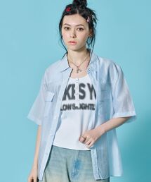 ※WEB限定 / シアー素材/ウエスタン半袖シャツ/sqnz western sheershirts