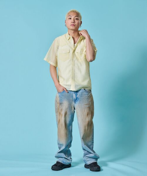 SEQUENZ(シークエンズ)の「※WEB限定 / シアー素材/ウエスタン半袖シャツ/sqnz western sheershirts(シャツ/ブラウス・メンズ・レモンイエロー/ライトブルー/ネイビー/ホワイト・LARGE/MEDIUM/SMALL)」の15枚目の写真