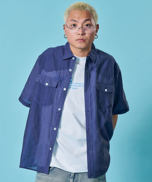 SEQUENZ(シークエンズ)の「※WEB限定 / シアー素材/ウエスタン半袖シャツ/sqnz western sheershirts(シャツ/ブラウス・メンズ・レモンイエロー/ライトブルー/ネイビー/ホワイト・LARGE/MEDIUM/SMALL)」の18枚目の写真
