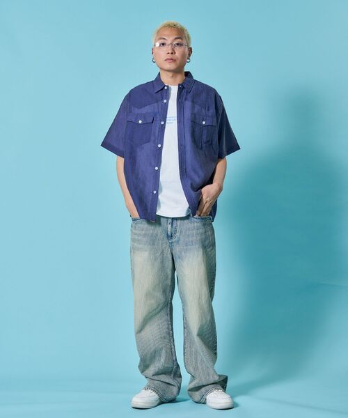 SEQUENZ(シークエンズ)の「※WEB限定 / シアー素材/ウエスタン半袖シャツ/sqnz western sheershirts(シャツ/ブラウス・メンズ・レモンイエロー/ライトブルー/ネイビー/ホワイト・LARGE/MEDIUM/SMALL)」の19枚目の写真
