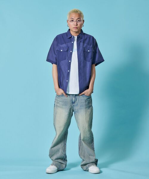 SEQUENZ(シークエンズ)の「※WEB限定 / シアー素材/ウエスタン半袖シャツ/sqnz western sheershirts(シャツ/ブラウス・メンズ・レモンイエロー/ライトブルー/ネイビー/ホワイト・LARGE/MEDIUM/SMALL)」の20枚目の写真