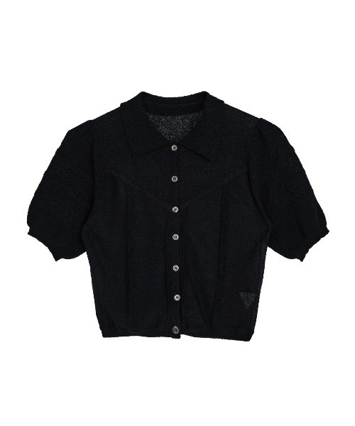 Ameri(アメリ)の「MEDI COMPACT SUMMER KNIT BLOUSE(シャツ/ブラウス・レディース・ブラック/オレンジ/アイボリー/ブルー・MEDIUM/SMALL)」の11枚目の写真