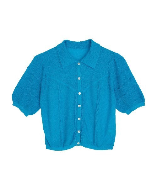 Ameri(アメリ)の「MEDI COMPACT SUMMER KNIT BLOUSE(シャツ/ブラウス・レディース・ブラック/オレンジ/アイボリー/ブルー・MEDIUM/SMALL)」の12枚目の写真