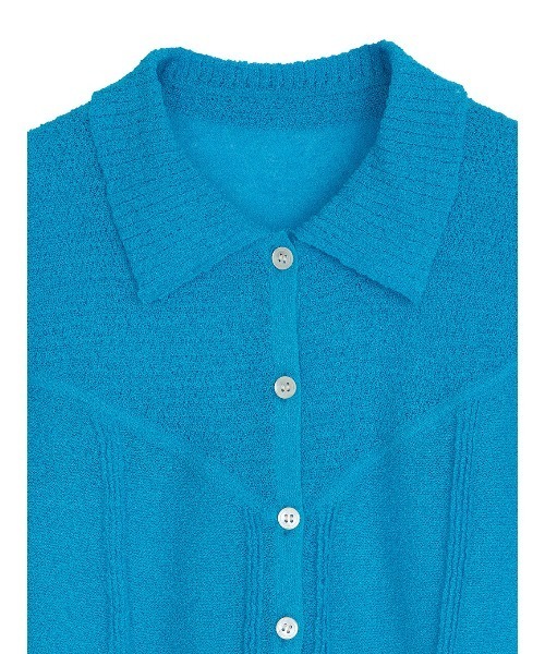 Ameri(アメリ)の「MEDI COMPACT SUMMER KNIT BLOUSE(シャツ/ブラウス・レディース・ブラック/オレンジ/アイボリー/ブルー・MEDIUM/SMALL)」の14枚目の写真